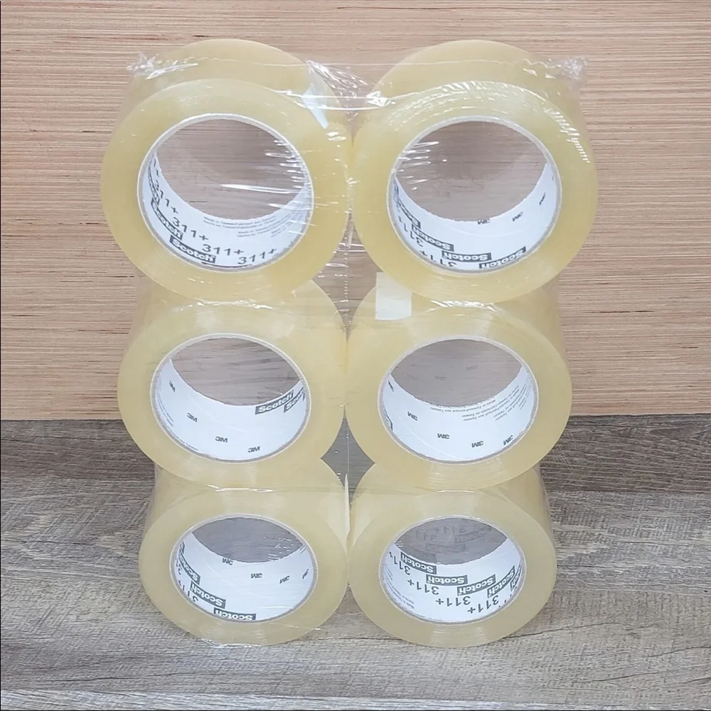 6 Scotch 3M Shipping Tape Clear 1.88in x 109yds per roll Lot of 6 Packing Tapes